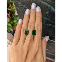 8.86 Ct.Tw.Total Carat Weight Emerald Pair from Zambia Life Style