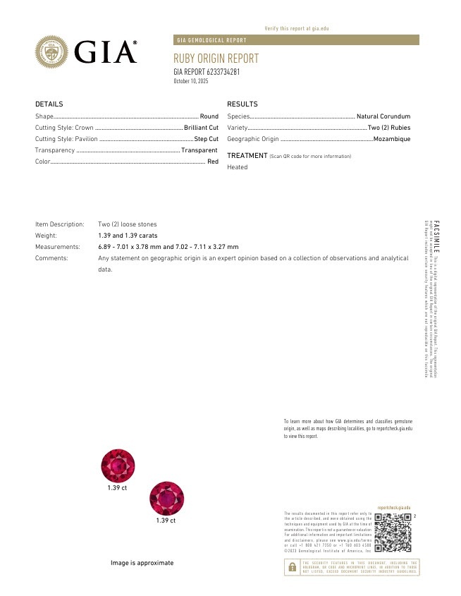 2.78 Ct.Tw. Ruby Pair from Mozambique