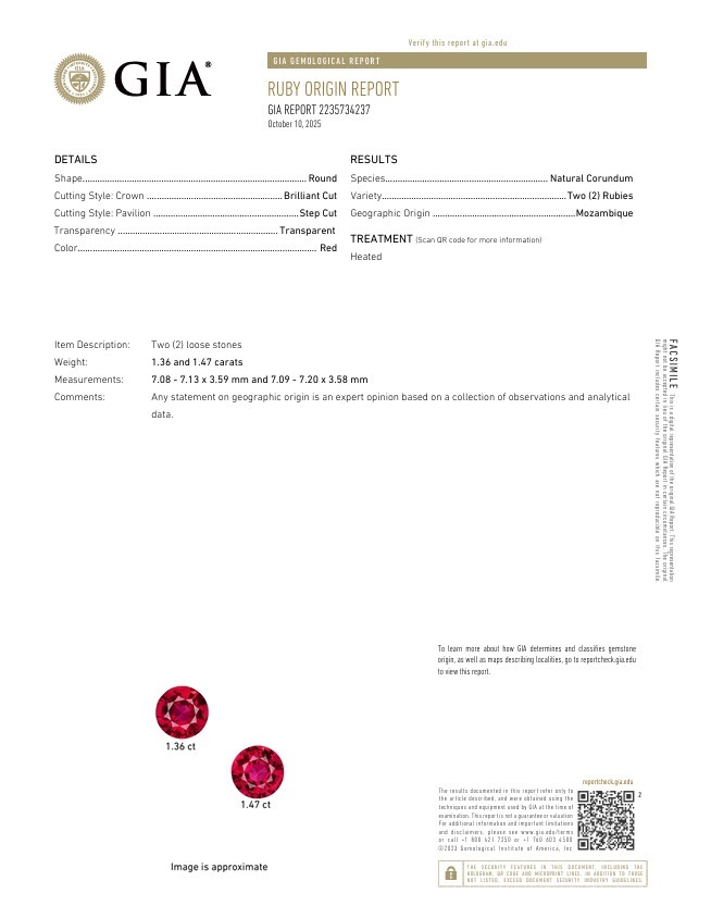2.83 Ct.Tw. Ruby Pair from Mozambique