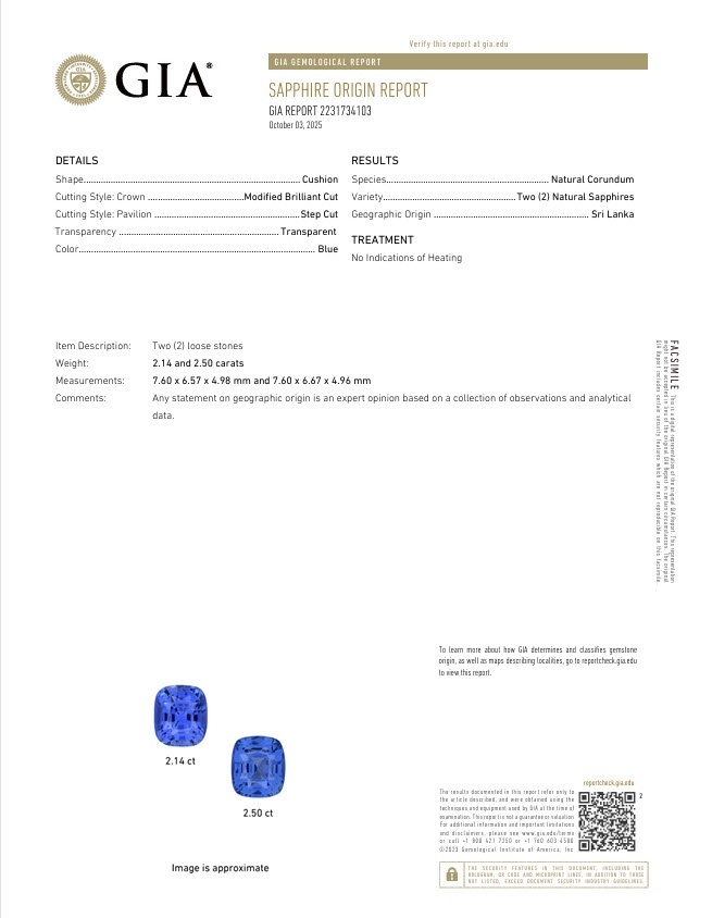 4.64 Ct.Tw. Blue Sapphire Pair from Ceylon (Sri Lanka)
