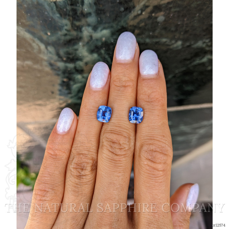 4.64 Ct.Tw. Blue Sapphire Pair from Ceylon (Sri Lanka)
