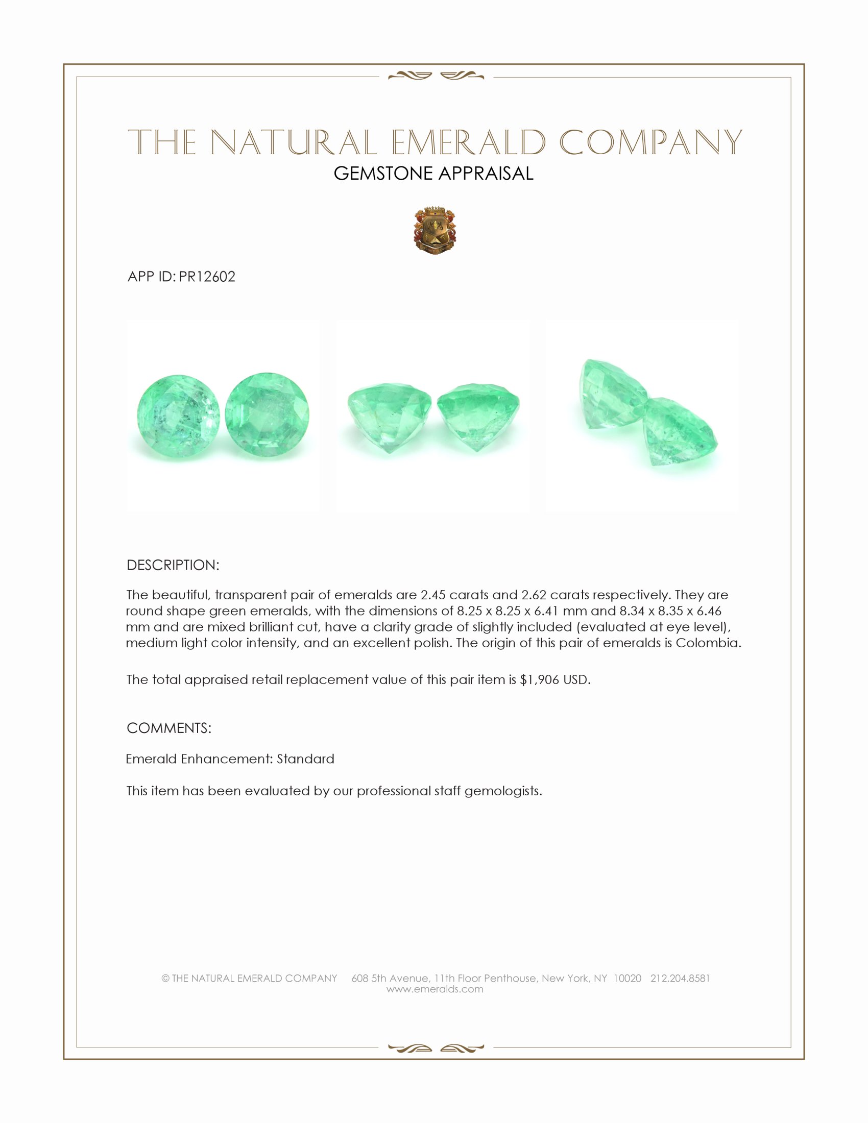 5.07 Ct.Tw. Emerald Pair from Colombia