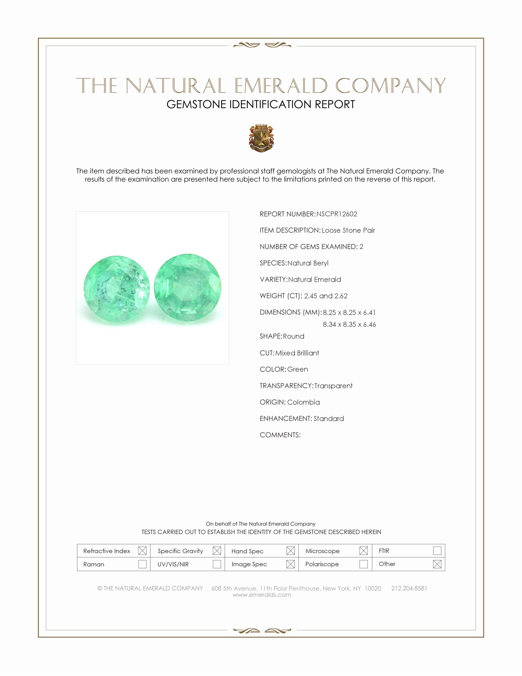 5.07 Ct.Tw. Emerald Pair from Colombia