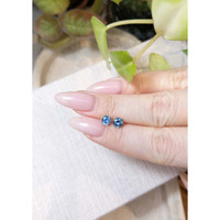 1.48 Ct.Tw.Total Carat Weight Greenish Blue Sapphire Pair from Montana Life Style