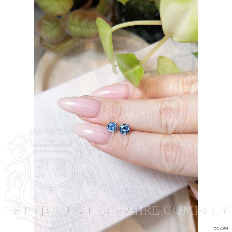 1.48 Ct.Tw. Greenish Blue Sapphire Pair from Montana