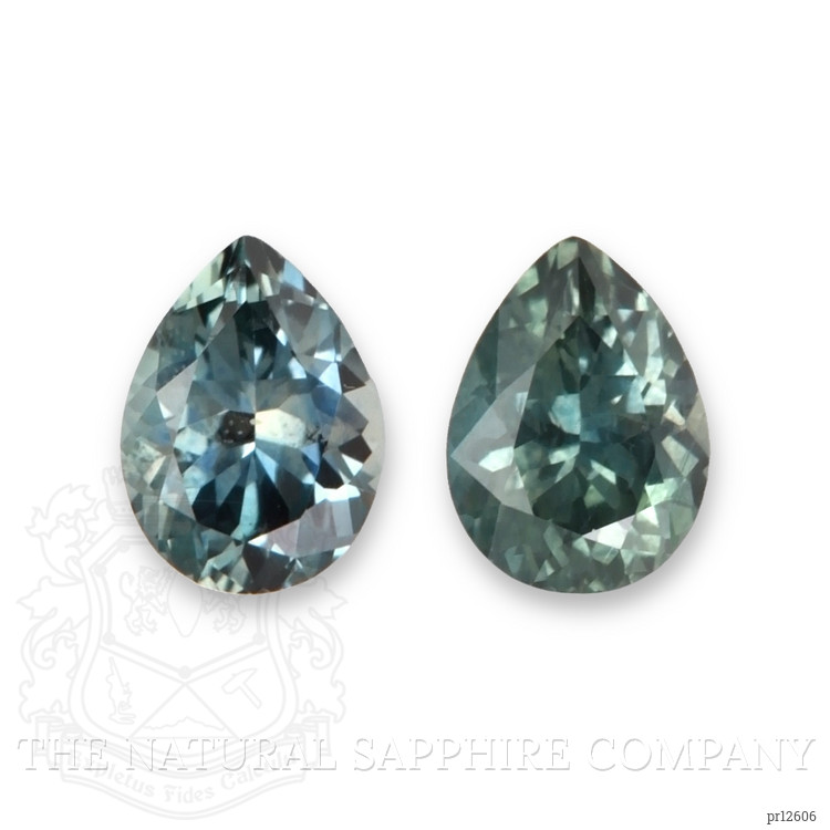 0.94 Ct.Tw. Greenish Blue Sapphire Pair from Montana