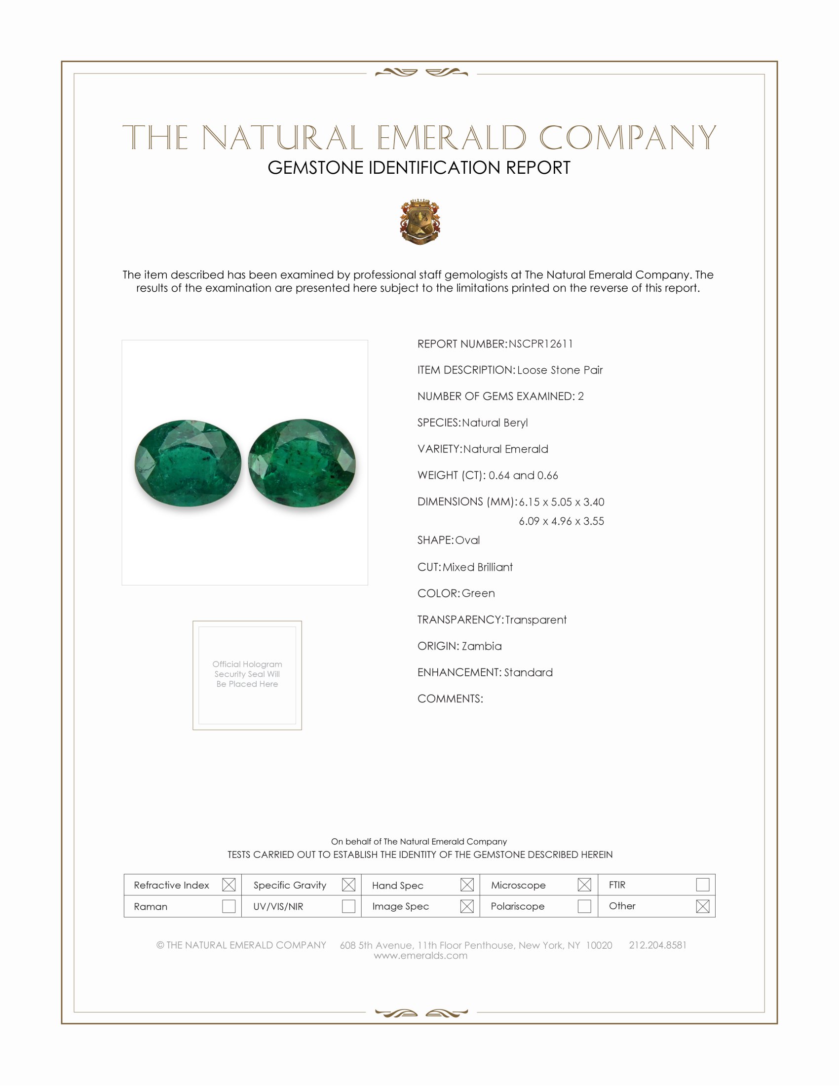 1.30 Ct.Tw. Emerald Pair from Zambia