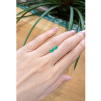 0.97&nbsp;Ct.Tw.Total Carat Weight Emerald Pair from Zambia Life Style
