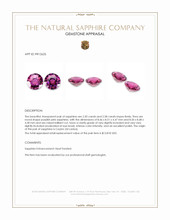 5.08&nbsp;Ct.Tw.Total Carat Weight Purplish Pink Sapphire Pair from Ceylon (Sri Lanka) Appraisal