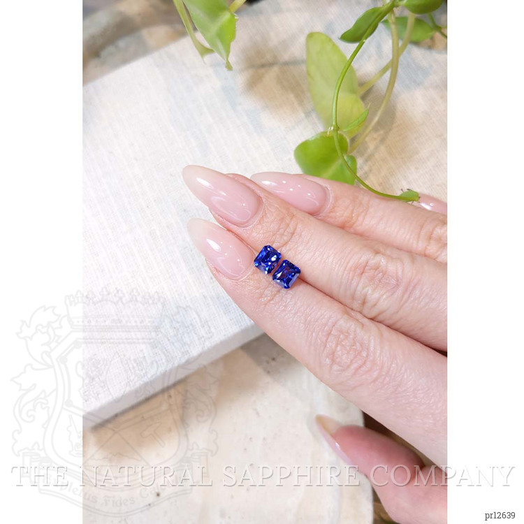2.12 Ct.Tw. Blue Sapphire Pair from Ceylon (Sri Lanka)