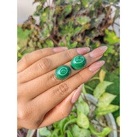 54.13&nbsp;Ct.Tw.Total Carat Weight Cabochon Malachite Pair from Russia Life Style