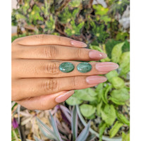 11.21 Ct.Tw.Total Carat Weight Cabochon Malachite Pair from Russia Life Style