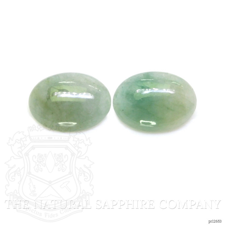 25.48 Ct.Tw. Cabochon Jade Pair from Burma (Myanmar)