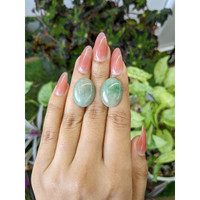 25.48&nbsp;Ct.Tw.Total Carat Weight Cabochon Jade Pair from Burma (Myanmar) Life Style