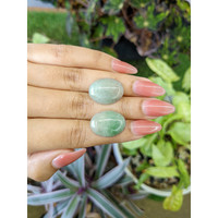 25.48&nbsp;Ct.Tw.Total Carat Weight Cabochon Jade Pair from Burma (Myanmar) Life Style