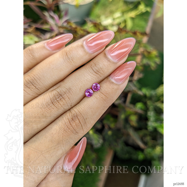 0.79 Ct.Tw. Pinkish Purple Sapphire Pair from Ceylon (Sri Lanka)