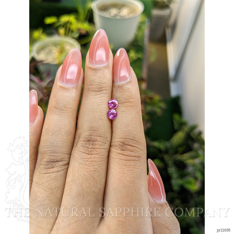 0.79 Ct.Tw. Pinkish Purple Sapphire Pair from Ceylon (Sri Lanka)
