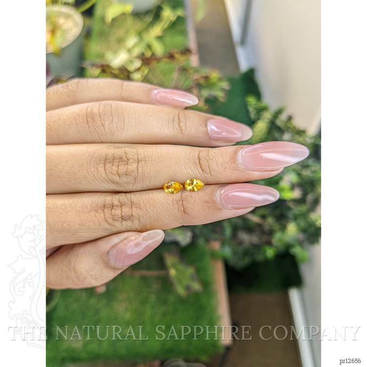 0.79 Ct.Tw. Yellow Sapphire Pair from Ceylon (Sri Lanka)