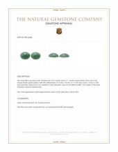 12.05 Ct.Tw.Total Carat Weight Bluish Green Cabochon Jade Pair from Burma (Myanmar) Appraisal