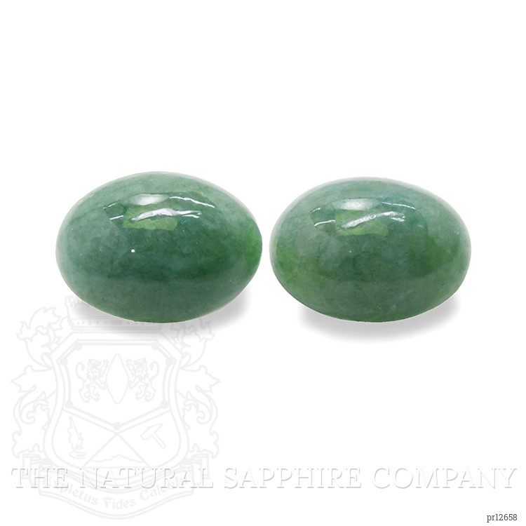 12.05 Ct.Tw. Cabochon Jade Pair from Burma (Myanmar)