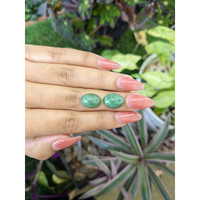 12.05&nbsp;Ct.Tw.Total Carat Weight Cabochon Jade Pair from Burma (Myanmar) Life Style