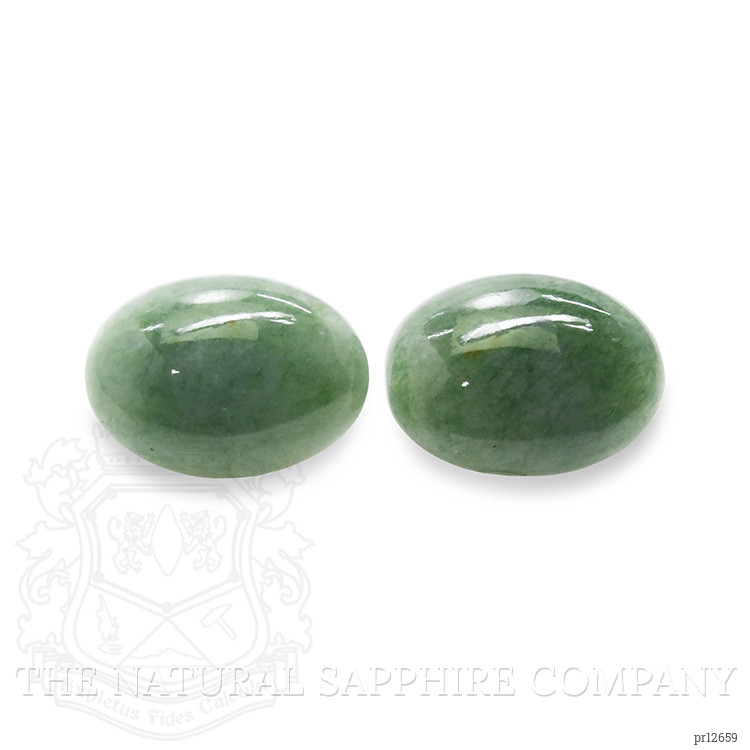 10.64 Ct.Tw. Cabochon Jade Pair from Burma (Myanmar)
