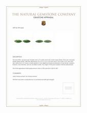 12.25 Ct.Tw.Total Carat Weight Cabochon Jade Pair from Burma (Myanmar) Appraisal