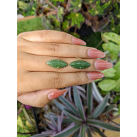 12.25&nbsp;Ct.Tw.Total Carat Weight Cabochon Jade Pair from Burma (Myanmar) Life Style