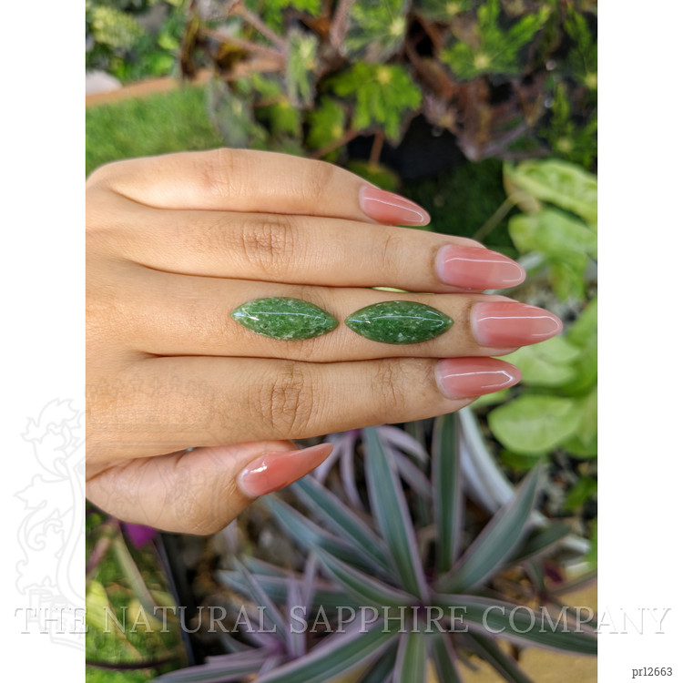 12.25 Ct.Tw. Cabochon Jade Pair from Burma (Myanmar)