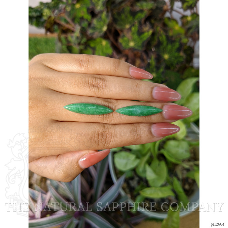 13.82 Ct.Tw. Cabochon Jade Pair from Burma (Myanmar)