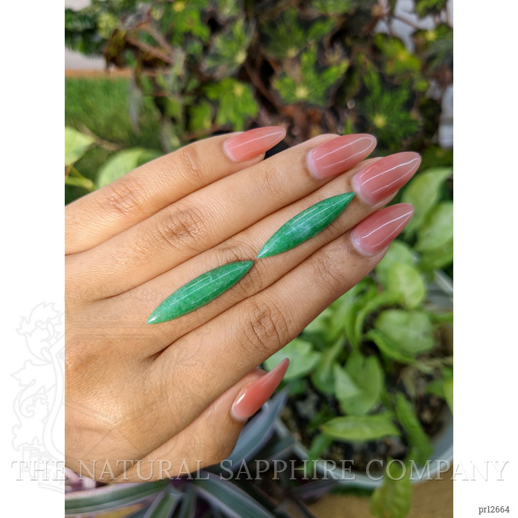 13.82 Ct.Tw. Cabochon Jade Pair from Burma (Myanmar)