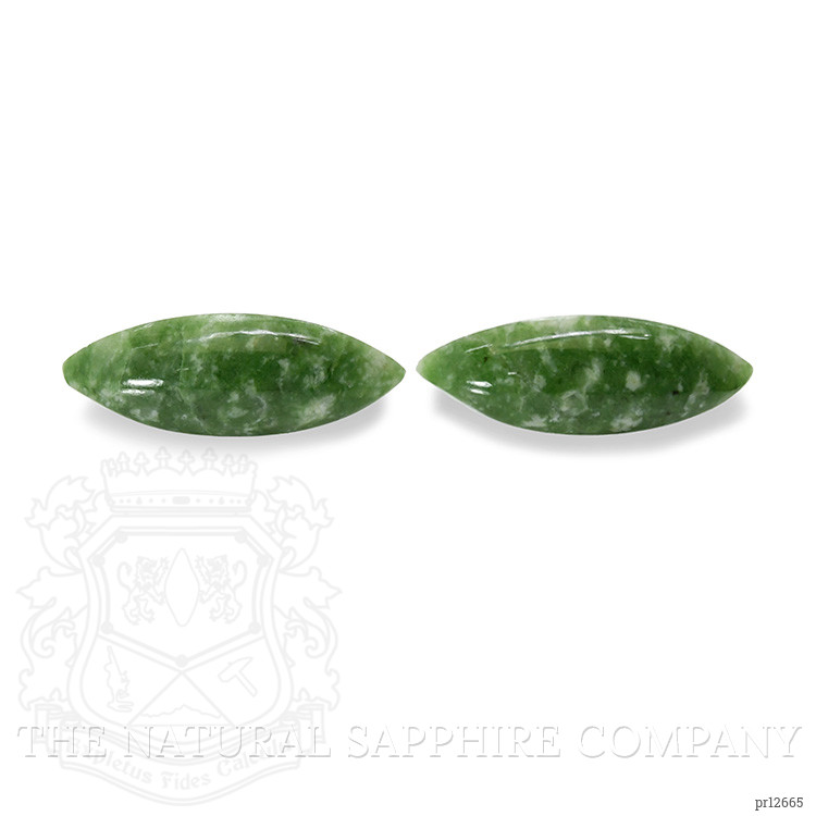 12.54 Ct.Tw. Cabochon Jade Pair from Burma (Myanmar)