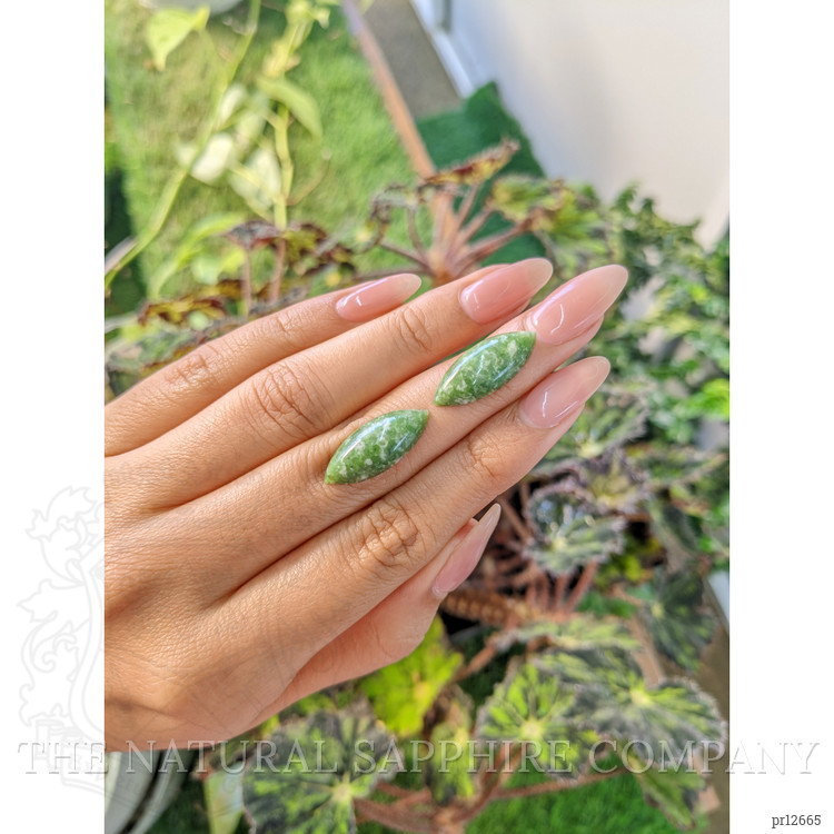 12.54 Ct.Tw. Cabochon Jade Pair from Burma (Myanmar)