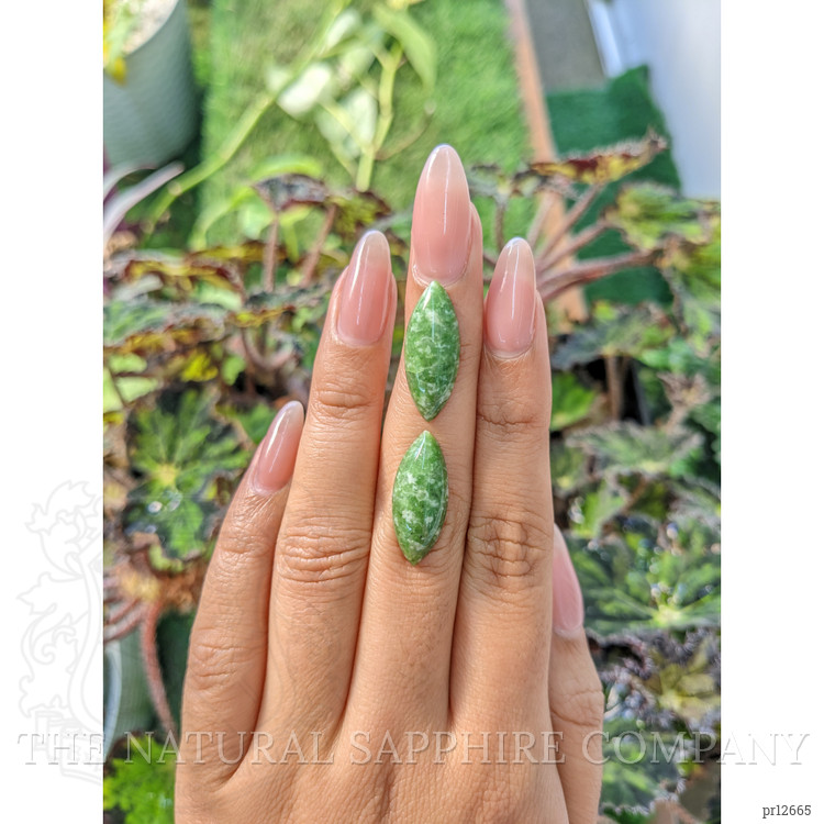 12.54 Ct.Tw. Cabochon Jade Pair from Burma (Myanmar)