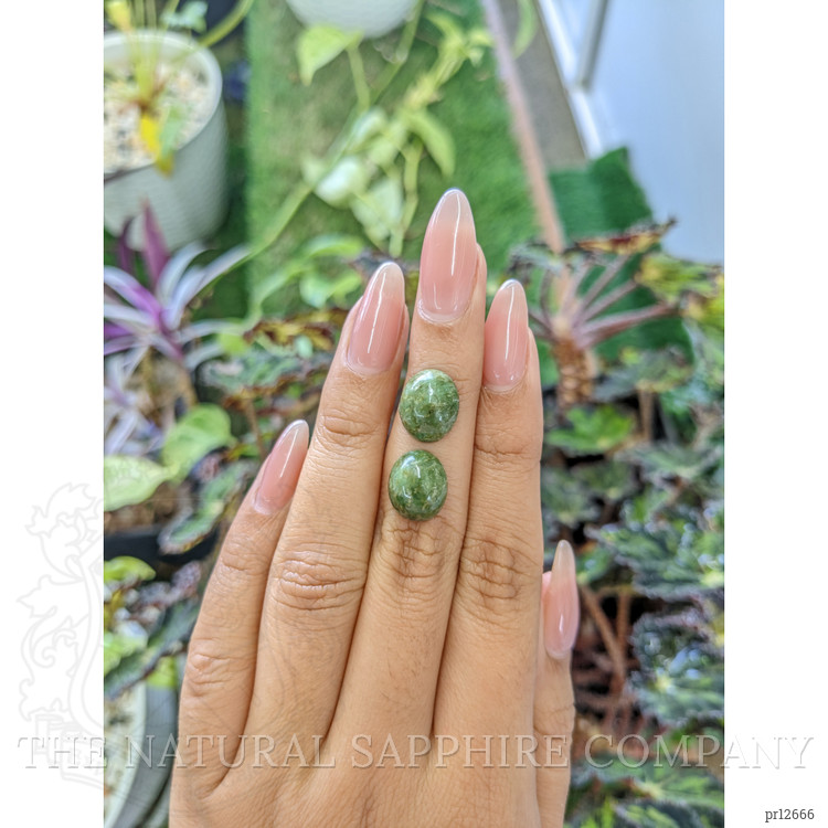 8.86 Ct.Tw. Cabochon Jade Pair from Burma (Myanmar)