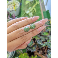 8.86&nbsp;Ct.Tw.Total Carat Weight Cabochon Jade Pair from Burma (Myanmar) Life Style