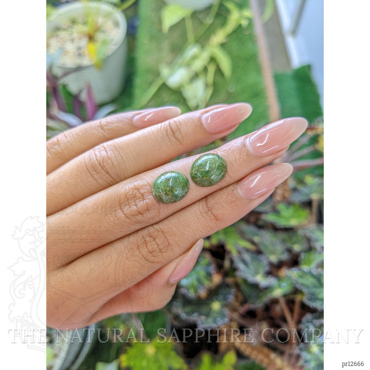 8.86 Ct.Tw. Cabochon Jade Pair from Burma (Myanmar)