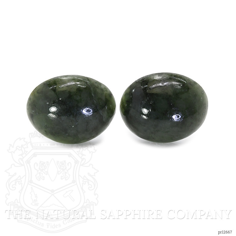 13.87 Ct.Tw. Cabochon Jade Pair from Burma (Myanmar)