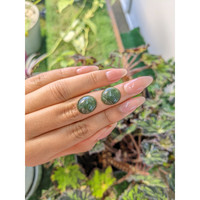 13.87&nbsp;Ct.Tw.Total Carat Weight Cabochon Jade Pair from Burma (Myanmar) Life Style