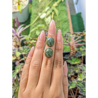 13.87&nbsp;Ct.Tw.Total Carat Weight Cabochon Jade Pair from Burma (Myanmar) Life Style