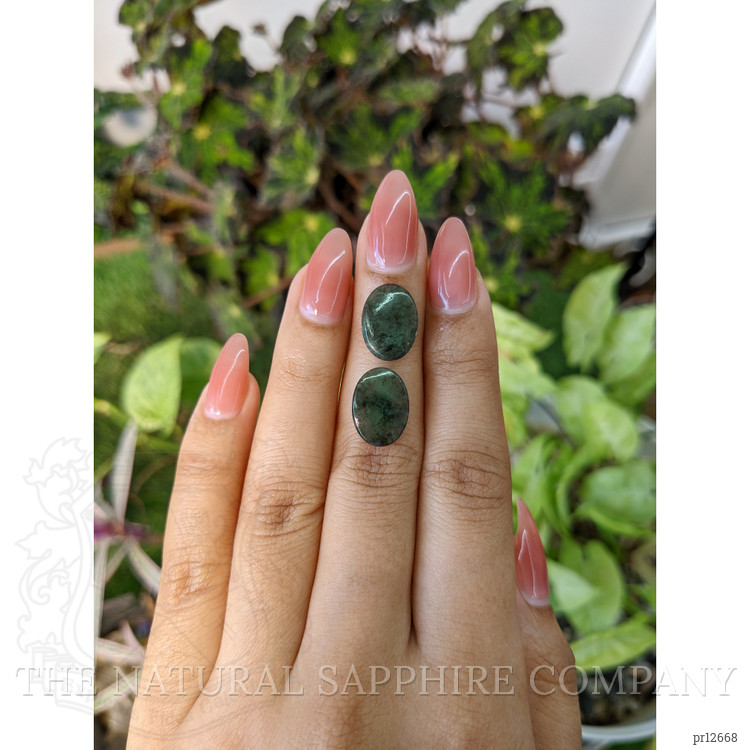 8.33 Ct.Tw. Cabochon Jade Pair from Burma (Myanmar)