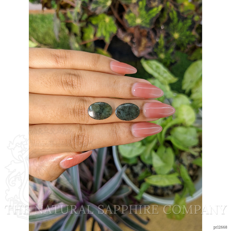 8.33 Ct.Tw. Cabochon Jade Pair from Burma (Myanmar)