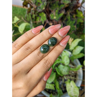 14.27&nbsp;Ct.Tw.Total Carat Weight Cabochon Jade Pair from Burma (Myanmar) Life Style