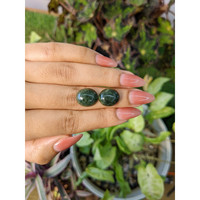 14.27&nbsp;Ct.Tw.Total Carat Weight Cabochon Jade Pair from Burma (Myanmar) Life Style