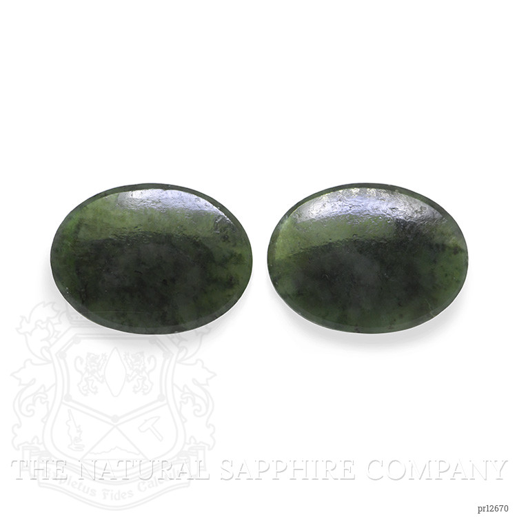 11.60 Ct.Tw. Cabochon Jade Pair from Burma (Myanmar)