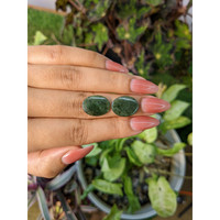 11.60&nbsp;Ct.Tw.Total Carat Weight Cabochon Jade Pair from Burma (Myanmar) Life Style