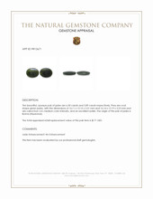 12.19 Ct.Tw.Total Carat Weight Green Cabochon Jade Pair from Burma (Myanmar) Appraisal