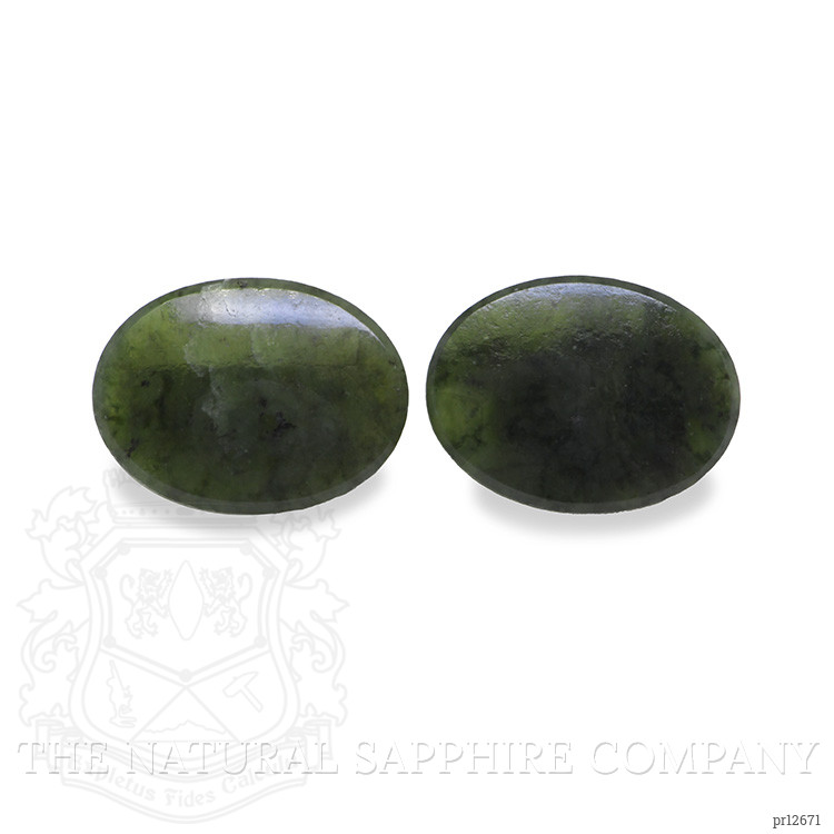 12.19 Ct.Tw. Cabochon Jade Pair from Burma (Myanmar)