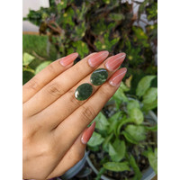 12.19&nbsp;Ct.Tw.Total Carat Weight Cabochon Jade Pair from Burma (Myanmar) Life Style
