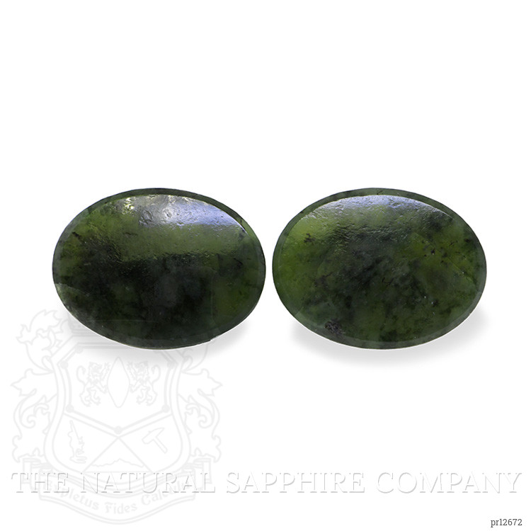 12.11 Ct.Tw. Cabochon Jade Pair from Burma (Myanmar)